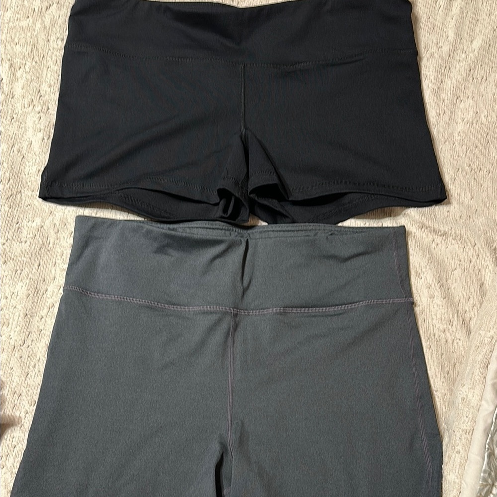 Women's Black and Gray Shorts 1x and XL